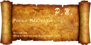 Porcz Mónika névjegykártya